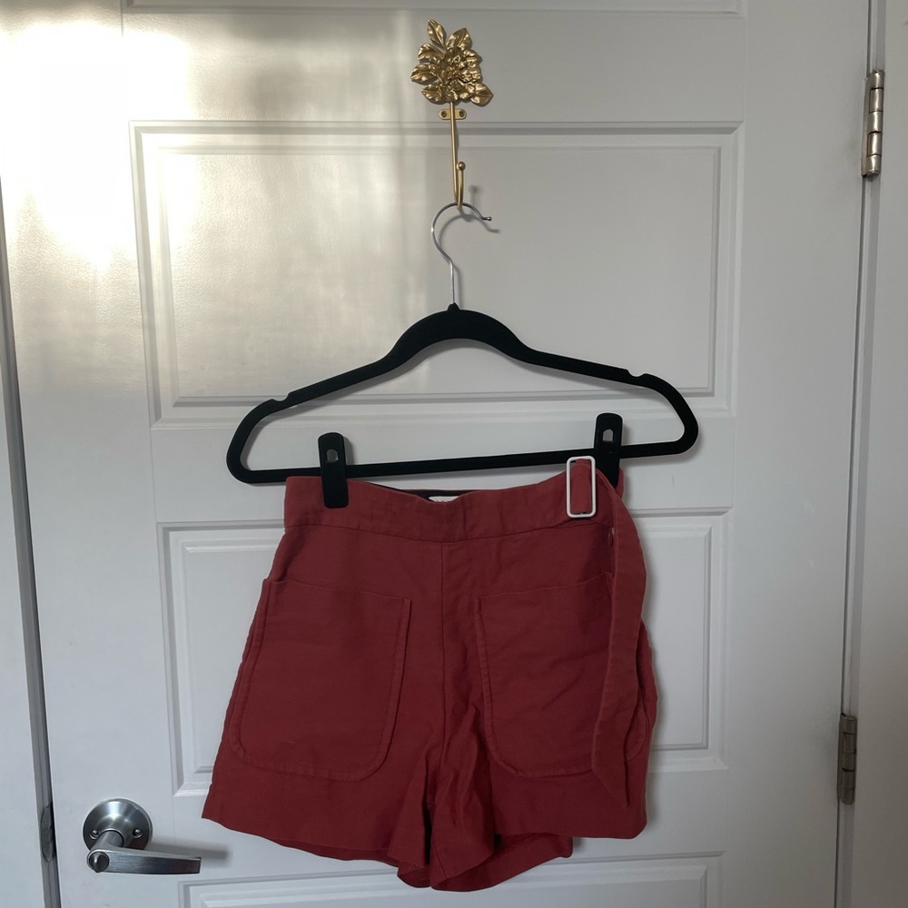 Sandro Burnt Orange Belt Shorts